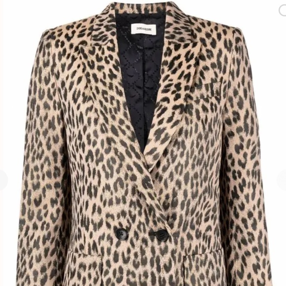 Zadig & Voltaire Visko Leopard Print Jacket Size 40